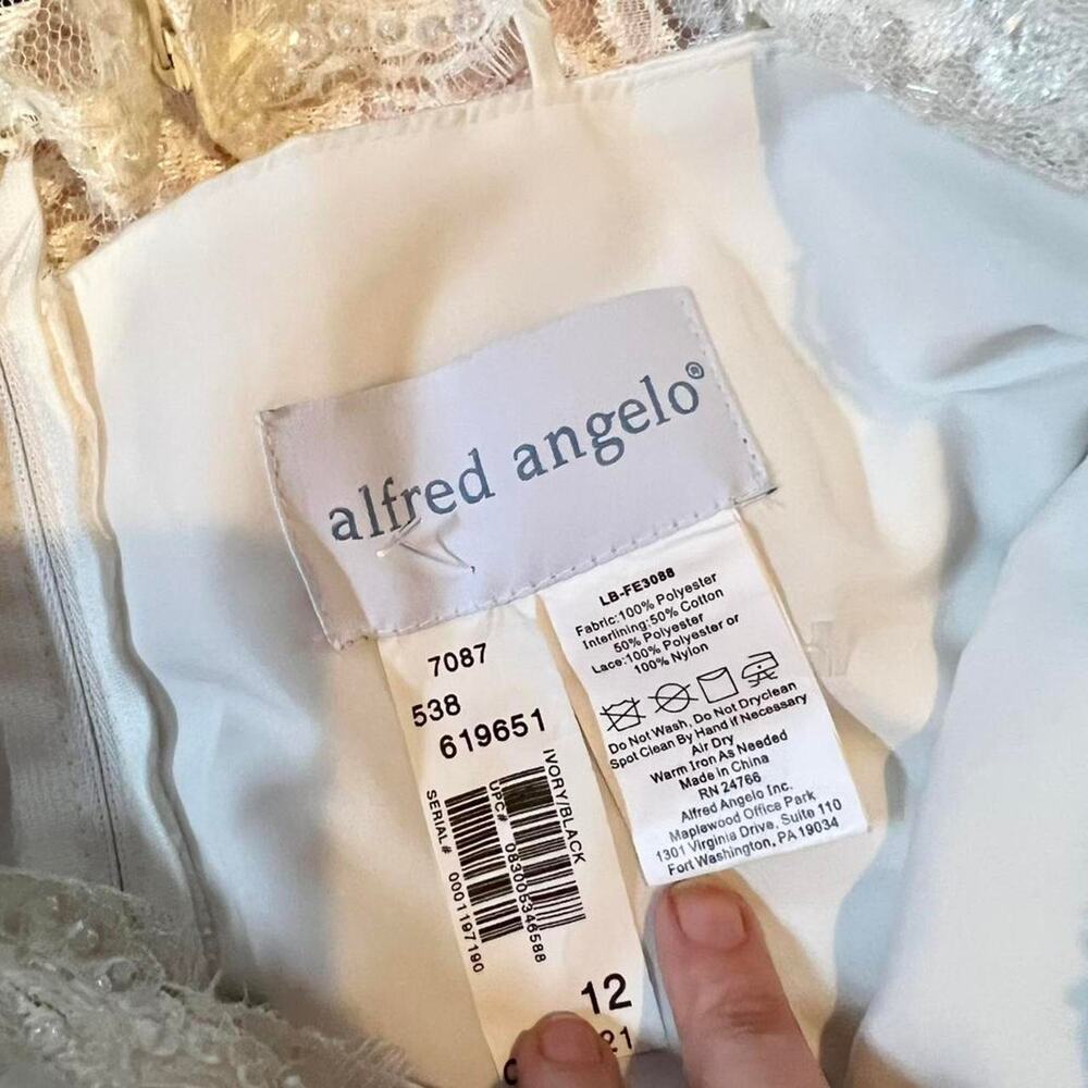 Vintage Alfred‎ Angelo Lace Beaded Formal Mature Bridal Glam Classic Peplum Top - Picture 5 of 6